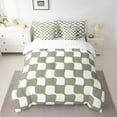 thumbnail image 2 of Homewish Geometric Plaid Twin Bedding Sets 7-Piece for Teens Boys Girls,Vintage Aesthetic Bedding Comforter Set Microfiber,Minimalist Grid Checkered Breathable Sheet Sets,Lightweight Room Decor, 2 of 8