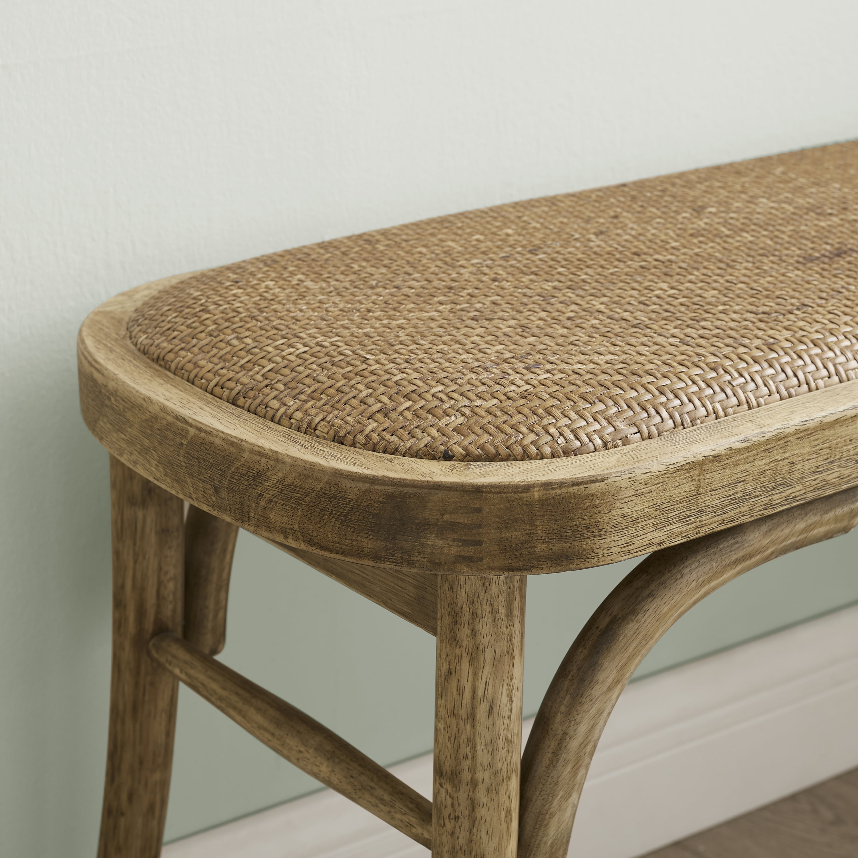 Linon Barton Bentwood Bench, Rustic Brown