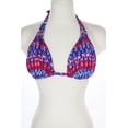 thumbnail image 1 of La Blanca Blue Orange White Halter Bikini Top Size 6 New $59, 1 of 5
