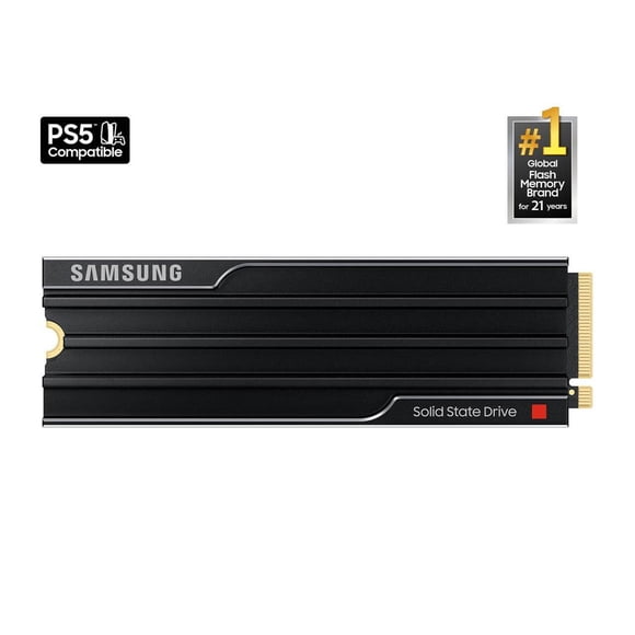 SAMSUNG SSD 9100 PRO with Heatsink 2TB, PCIe 5.0x4 M.2 2280, Seq. Read Speeds Up to 14,800/13,400 MB/s, Best for AI Computing, Gaming, and Heavy Duty Workstations (MZ- VAP2T0CW)