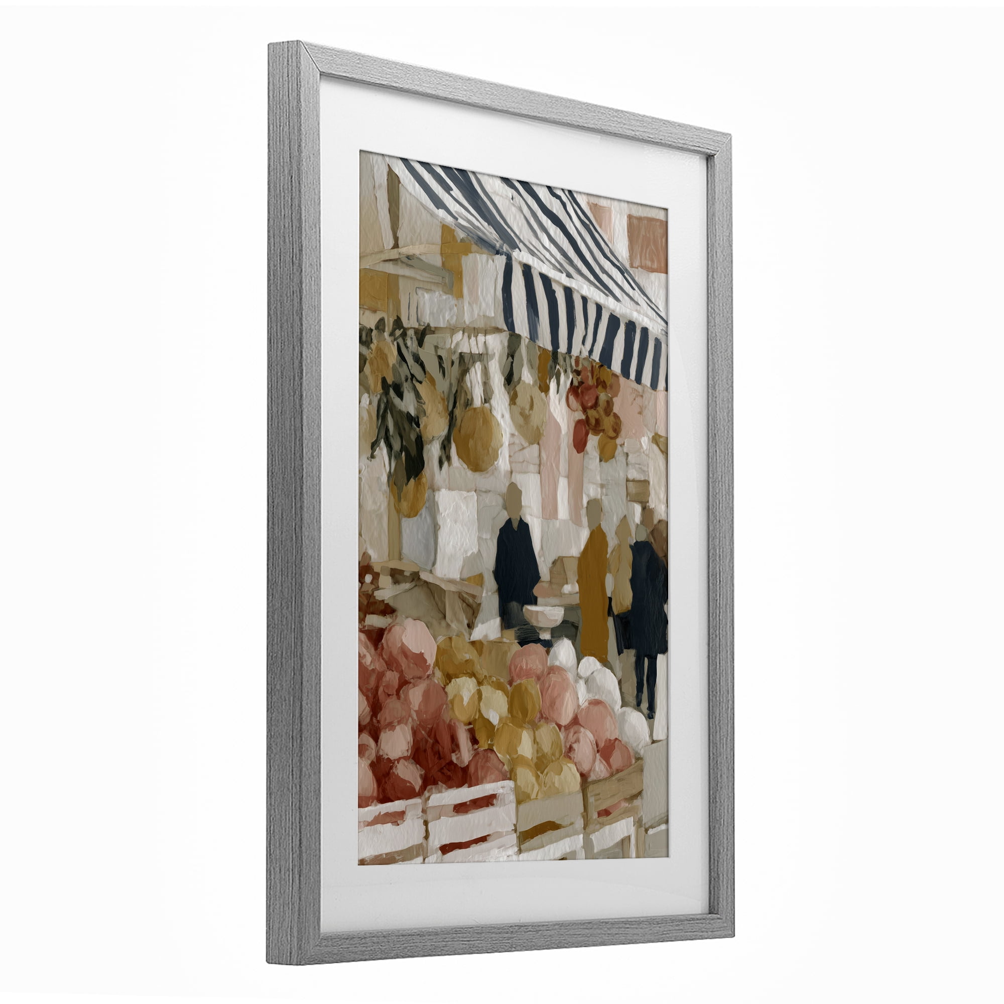 Stupell Industries Market Stall with Fresh Citrus Gray Framed Print Under Glass, design by Chromatic Storm Studio