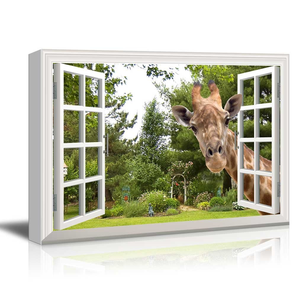 Canvas Print Wall Art Window Frame Style Wall Decor A Curious