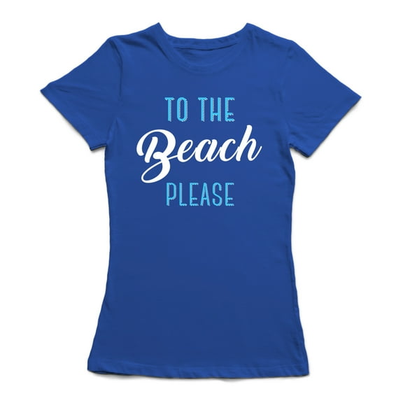 To The Beach Please Beach Time Women Royal Blue T-Shirt, Female Small