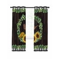 thumbnail image 7 of Spring Eucalyptus Sunflower Blackout Curtains for Bedroom, Farmhouse Birds Brown Wood Thermal Insulated Kitchen Drapes with Grommets, Light Blocking Window Treatment, 2 Panels 52" x 96", 7 of 7