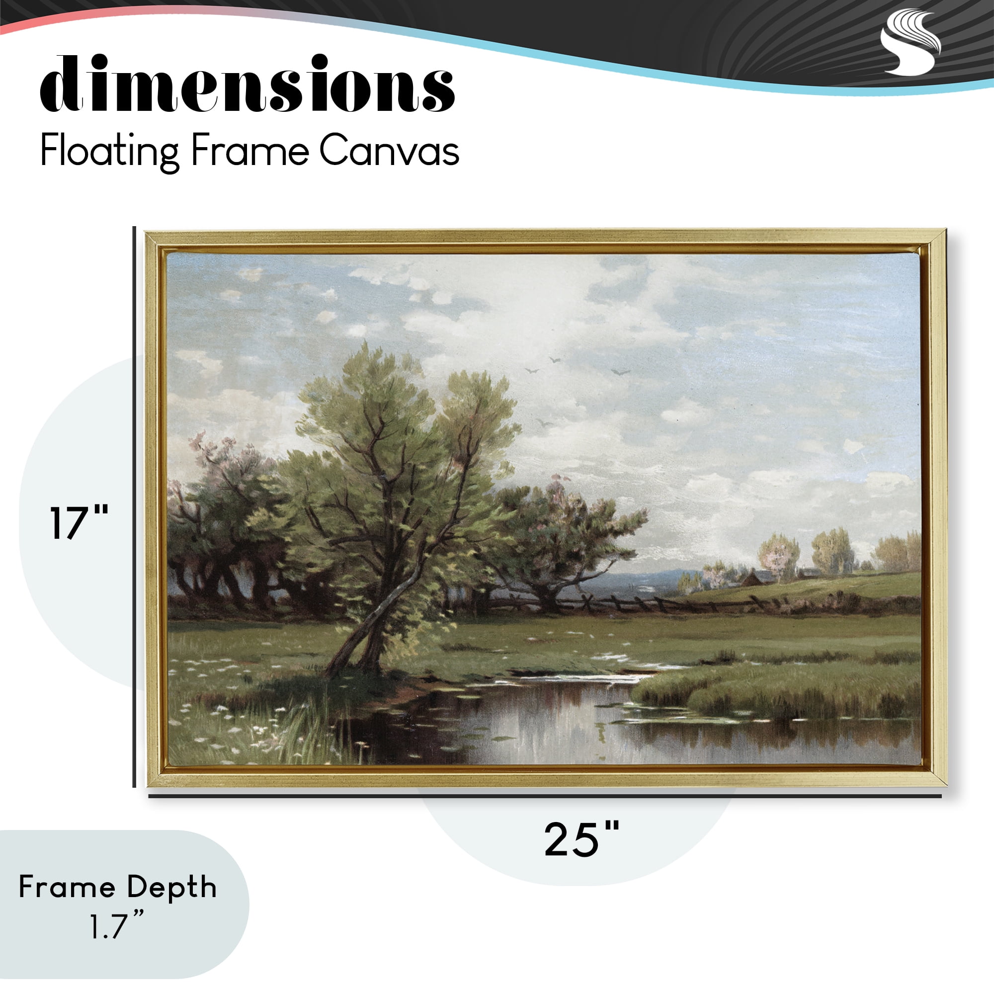 Stupell Industries Ecstatic Spring Landscape Gold Framed Floater Canvas Wall Art, design by Lula Bijoux & co.