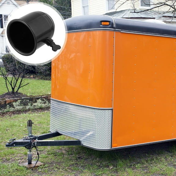 ROMANSENTIAL 2Pcs Black Plastic Trailer Hitch Ball Cover for Outdoor Use Protective Waterproof Towball Protector Cap
