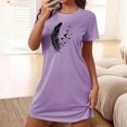 thumbnail image 1 of Mefallenssiah Chemise de Nuit Courte Surdimensionnée pour Femmes Mode Imprimé Poitrine Manches Courtes, 1 of 7