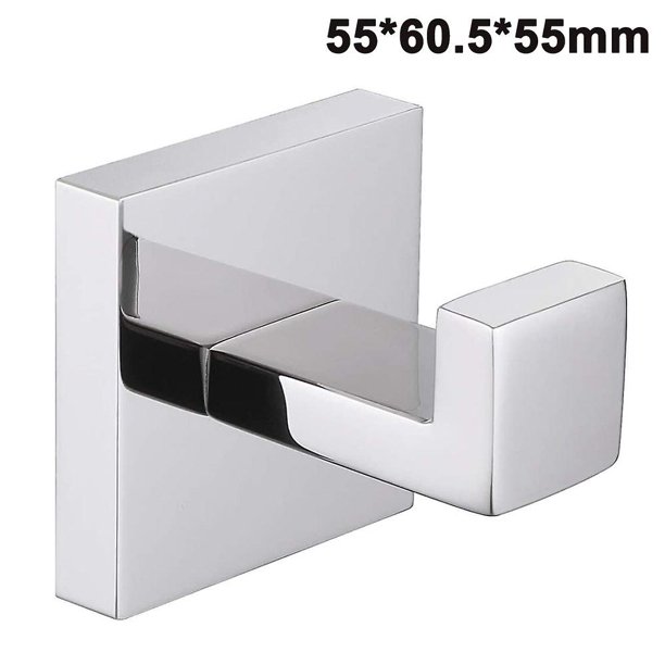 Gancho cuadrado para toallas de baño de acero inoxidable, gancho para abrigos de toallas, armario, soporte para armario, colgador de esponjas para baño, cocina, garaje, resistente, montado en la pare TUNC Sencillez