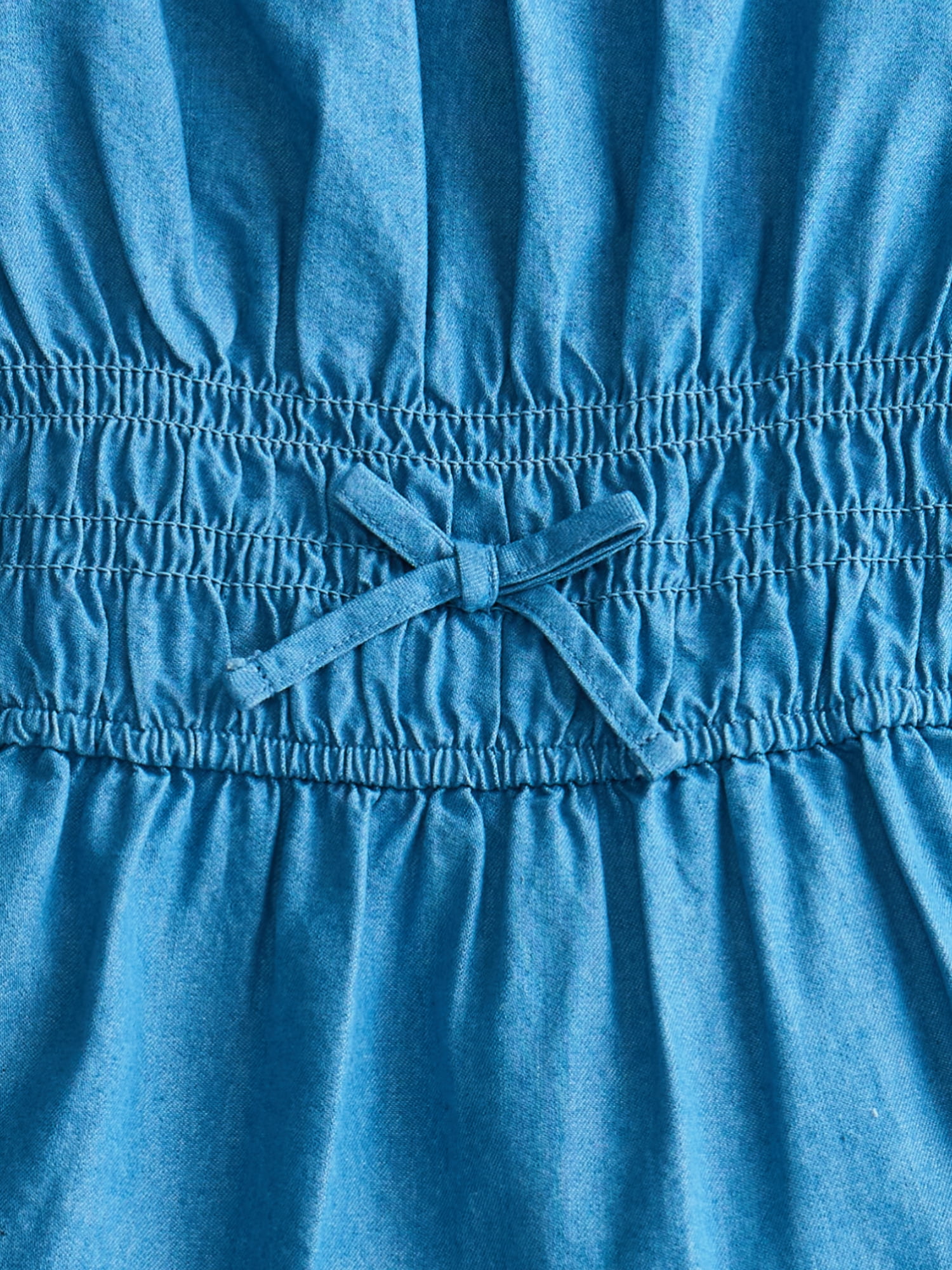 Wonder Nation Girls' Smocked Waist Denim Dress, Sizes 4-18