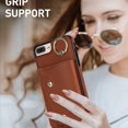 thumbnail image 5 of ShellTech for iPhone 7 Plus/8 Plus Case with Card Holder and Strap - Zipper Pocket,Crossbody Lanyard Strap,Credit Card Holder,Stand Ring,Cute Phone Wallet Case for Women,Brown, 5 of 10