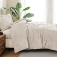 thumbnail image 3 of ANGENIA King Size Comforter Set with Sheet, 7 Pieces Beige Bed in a Bag Boho Cream Soft Lightweight Fluffy Tufted All Season Bed Set with Comforter, Sheets, Pillowcases & Shams, 3 of 7