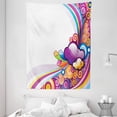 thumbnail image 1 of Cartoon Tapestry, Kids Nursery Room Decoration Rainbows Colored Clouds Lines Rounds Suns Print Image, Wall Hanging for Bedroom Living Room Dorm Decor, 60W X 80L Inches, Multicolor, by Ambesonne, 1 of 2