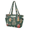 thumbnail image 2 of FORMRS Tote Bag for Women Quilted Large Capacity Travel Work Carry On Shoulder Handbag, Yellow Christmas Gingerbread, 2 of 7