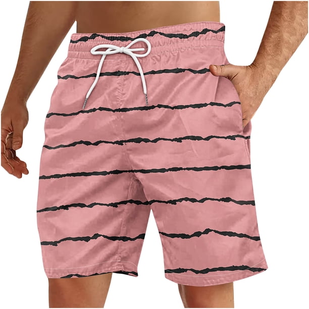 Pantalones Cortos para Hombre Atléticos Pantalones de Playa de Impresión Especial, Pantalones Cortos Atléticos de Poliéster Elásticos para Hombres