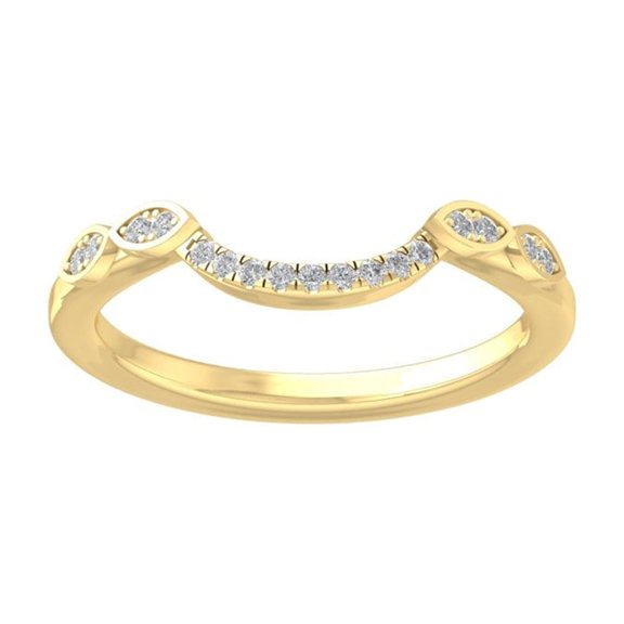 Araiya Fine Jewelry 10K Yellow Gold Round-shape Lab Grown Diamond Wedding Band Ring ( 1/10 cttw, D-F Color, VS Clarity) Size 10