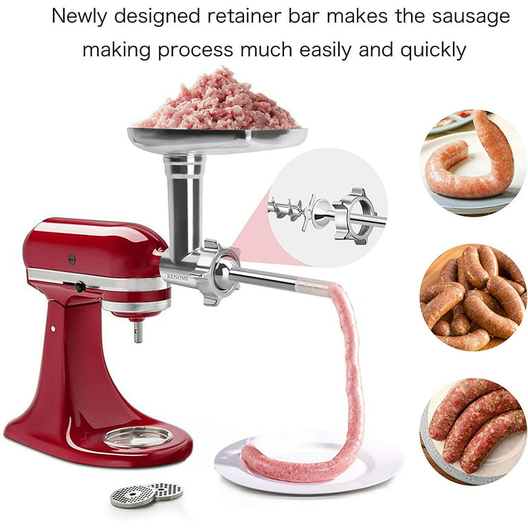 Metal Food Grinder Attachment for KitchenAid Stand Mixers Meat Grinder,  Sausage Stuffer, Great Attachment for KitchenAid 2023