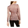 thumbnail image 2 of INC $79 Womens New Pink Tie V Neck Long Sleeve Blouse PM Petites B+B, 2 of 2