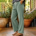 thumbnail image 4 of cocolona Womens Corduroy Casual High Waist Sweatpants Elastic Waist Straight Wide Leg Workout Gym Running Pants with Pockets, 4 of 5