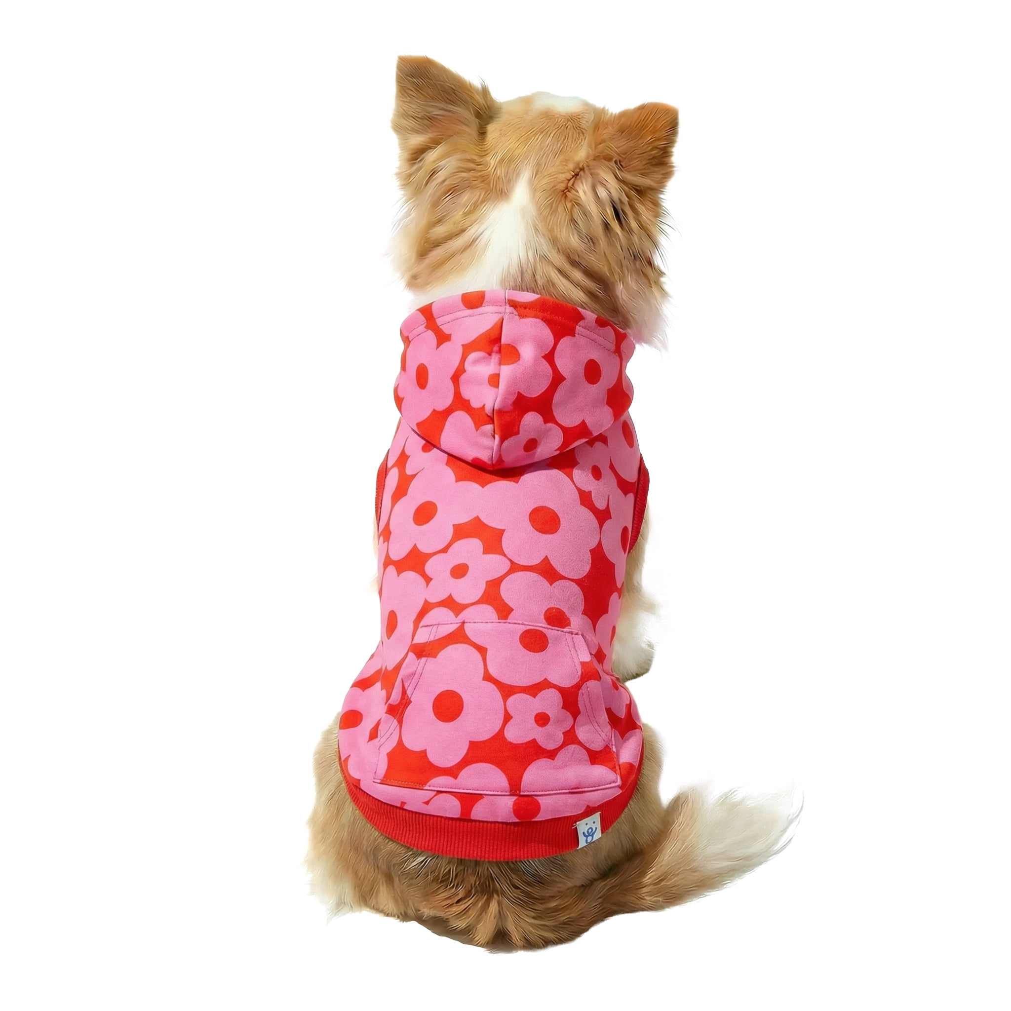 Oodles Pink Tropical Blooming Floral Spring Dog Hoodie, Extra Small