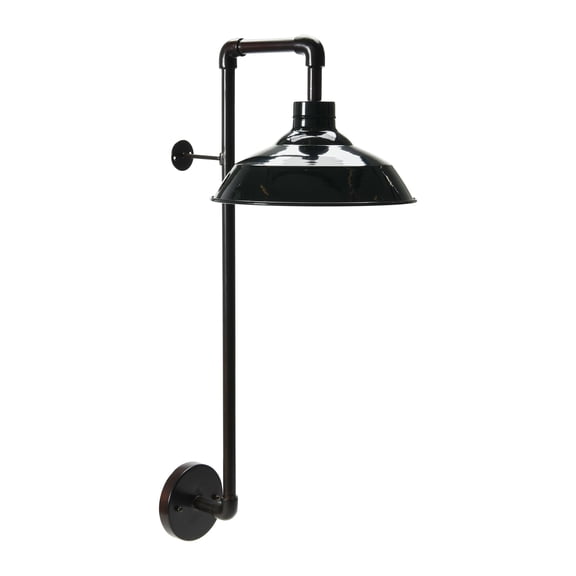 Storied Home Metal Wall Sconce with Shade - 13.0"L x 12.0"W x 33.0"H Black Black