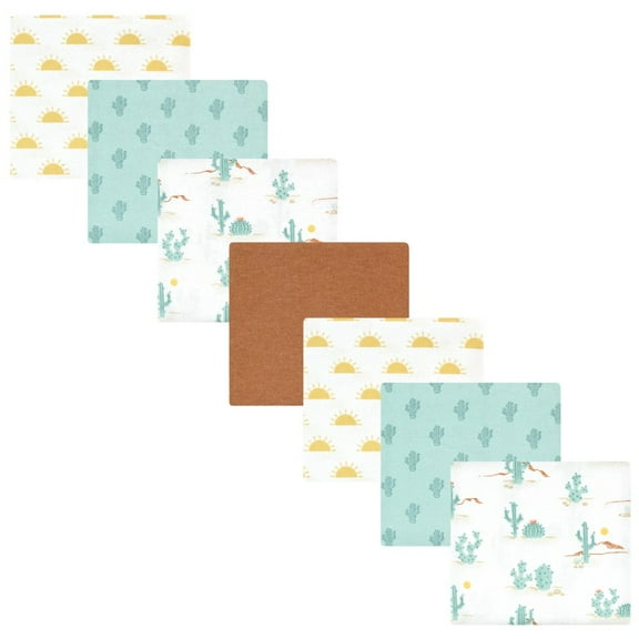 Hudson Baby Cotton Flannel Receiving Blankets Bundle, Desert Cactus, One Size