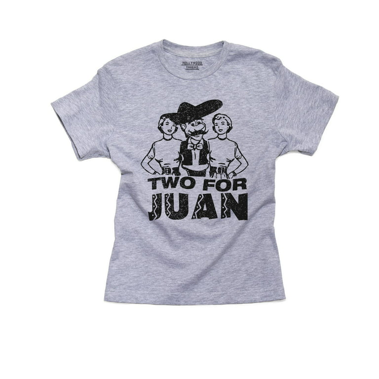 Two For Juan One Funny Mexican Boy's Youth Grey T-Shirt Walmart.com