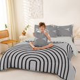 thumbnail image 4 of Homewish Vintage Circle 7-Piece King Bedding,Classic Contemporary King Bed in a Bag,Gray Black,Light Gray Reversible, 4 of 8