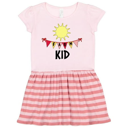 

Inktastic Farm Kid Flags and Sun Gift Toddler Girl Dress