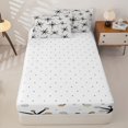 thumbnail image 4 of Castle Fairy Mid Century Atomic Star Zipper Queen Comforter Set with Fitted Sheet and 2 Pillowcases,Abstract Round Dot Zipper Bedding Set,Taupe Gray White,Reversible, 4 of 7