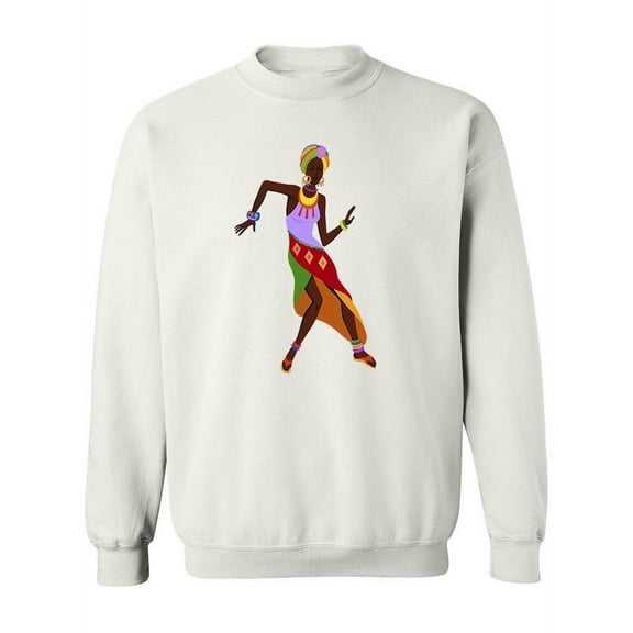 African Woman Dancing Paint Sweatshirt Women -Image by Shutterstock, Female 5X-Large