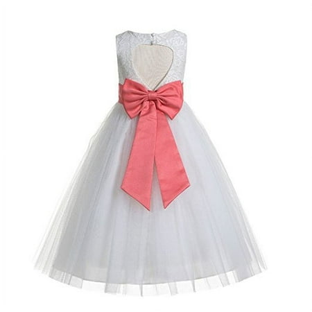 

Ekidsbridal Floral Lace Heart Cutout Ivory Flower Girl Dresses Junior Bridesmaid Wedding Reception Gown 172T 8