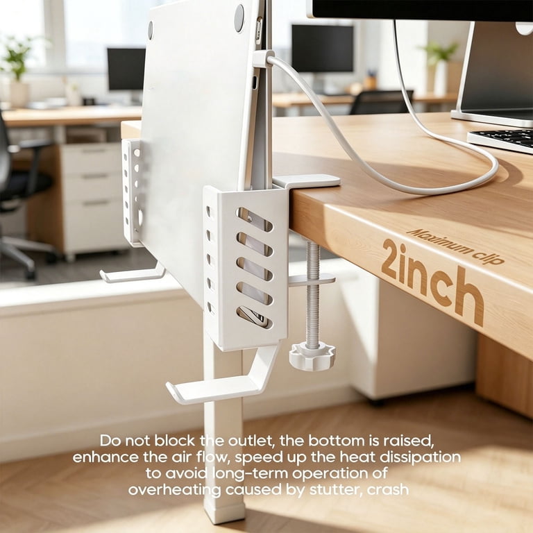 backpack laptop stand Desk Side Vertical Laptop Stand,No Drill Laptop Desktop Mount Hanging  Holder for Desk