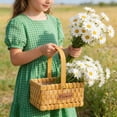 thumbnail image 2 of Zeyigg Handmade Rattan Woven Flower Shopping Basket, Outdoor Picnic Basket Vegetable Picking Basket, Old-Fashioned Handled Tote&nbsp;,C, 2 of 4