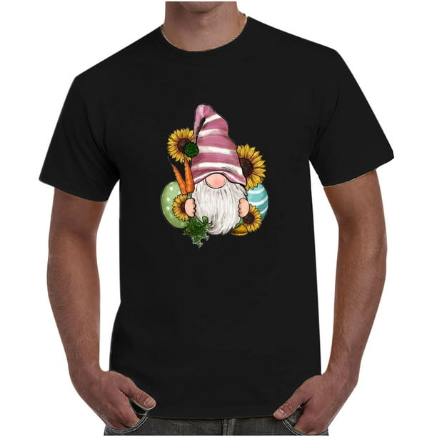Camiseta de todos los días para hombre Camiseta de manga corta suelta informal con estampado de Pascua Pompotops oipoqjl31318