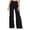 Black*, variant on RUTAYY Women's Pants Casual High Waisted Lace Hollow Out Straight Leg Party Daily Wear Comfortable Stretchy Elastic Waistband Loose Fit Long Bottom Travel Elegant Trousers