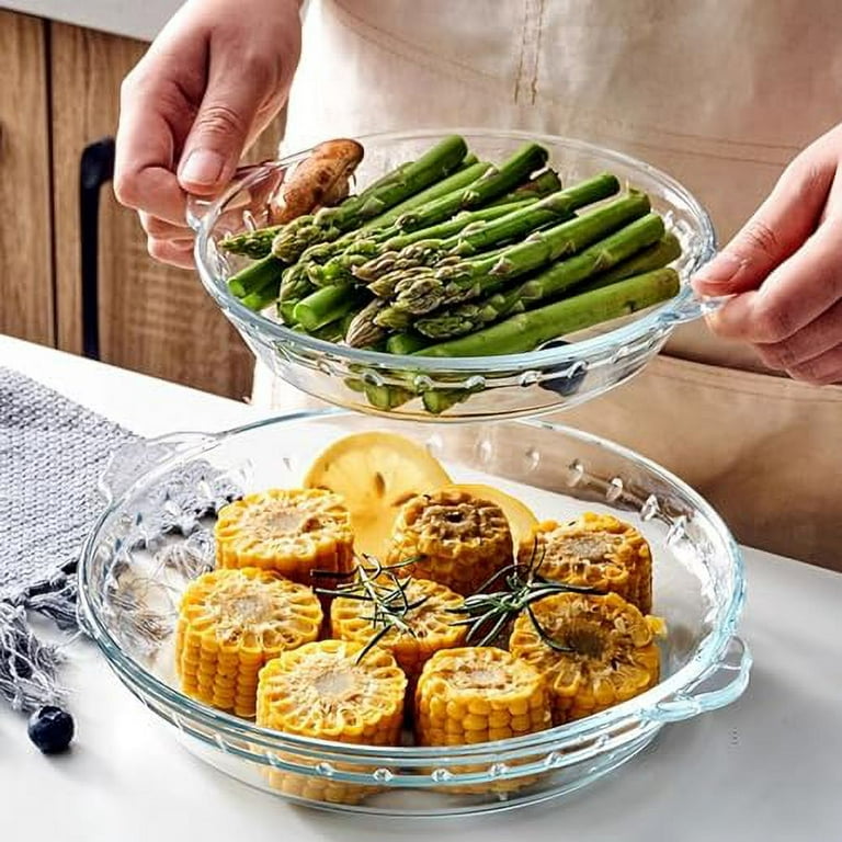 Cake Pan Inch Glass Pie Plate 4pcs Clear Glass Pie Plates-Deep Pie