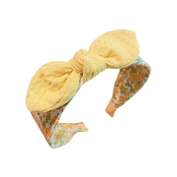 Flower Pattern Knotted Hairband For Little Girls Comfortable Wide Hairband for School Event Kids Party Daily Headwear