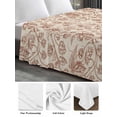 thumbnail image 5 of Full Size Flat Sheet Only, Brown Flowers Soft Brushed Microfiber Bed Sheets, Vintage Farmhouse Floral Leaves Vines Hotel Quality Breathable Bedding Top Sheet, Easy Care, 66"x102", 5 of 9