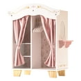 thumbnail image 3 of Robud 18" Doll Furniture Closet with 5 Clothing Hangers and Vanity Table, Wooden Doll Accessories Pink Set Fits 18 in Girl Doll Clothes, 3 of 9