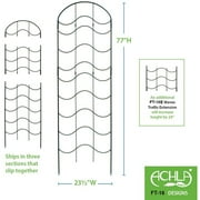 Achla Designs FT-16 77 In Waves Wrought Iron Garden Lattice Trellis, Black