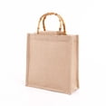 thumbnail image 1 of Compras Portátil Bolsa De Compras De Yute Bolsa De Asas Impermeable Para Compras Invitado De Boda Yuarrent HA043150-02, 1 of 6