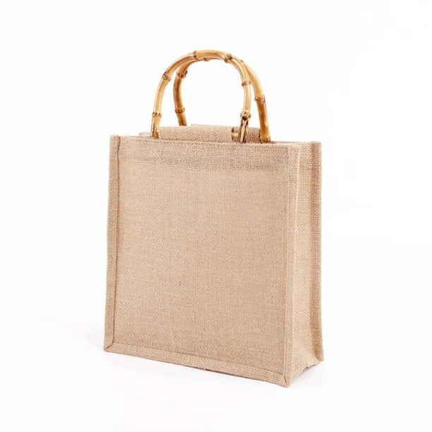 Compras Portátil Bolsa De Compras De Yute Bolsa De Asas Impermeable Para Compras Invitado De Boda Yuarrent HA043150-02