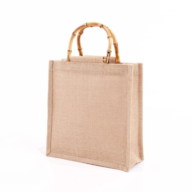 Compras Portátil Bolsa De Compras De Yute Bolsa De Asas Impermeable Para Compras Invitado De Boda Yuarrent HA043150-02