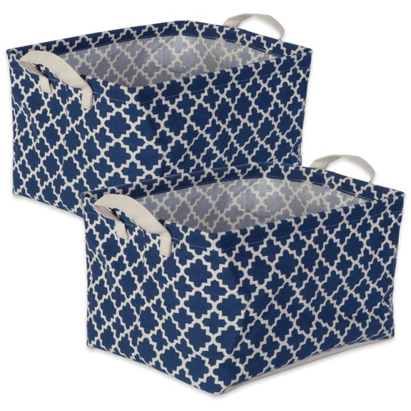 DII Patterned Canvas Laundry Basket with Handles, 2 Pack