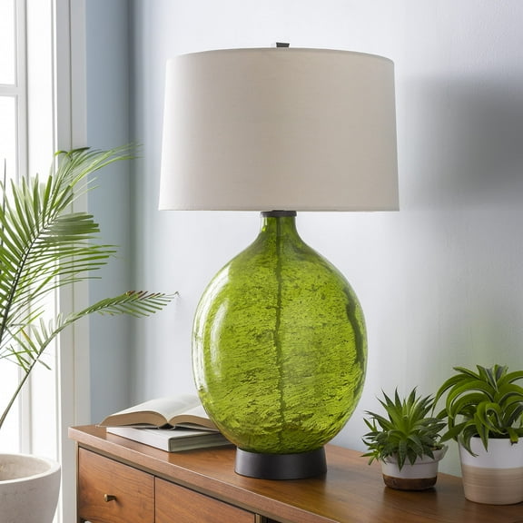 Mark&Day Table Lamps, Neustadt Traditional Cream Grass Green Bedside Table Lamp for Nightstand Bedroom Living Room Office (32"H x 18"W x 18"D)