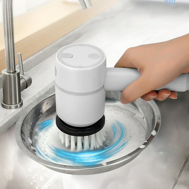 Cepillo eléctrico para limpieza de juntas | Recargable por USB, inalámbrico, con 4 cabezales intercambiables para azulejos de baño, bañera, cocina y ducha