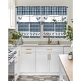 thumbnail image 4 of Farmhouse Blue Plaid Swag Kitchen Curtains Sets for Windows 24 Inch Length, Vintage Country Cock Checkered Short Window Curtain Panels Swags Valances and Tiers 3 Piece Set for Cafe/Dining Room, 4 of 5