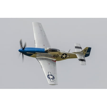 Fly P-51 Mustang - A P-51 Mustang flies by at Waukegan Illinois Poster Print