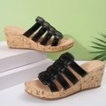 thumbnail image 7 of Viluyesy Womens Wedge Sandals, Open Toe Soft Sole Wide Width Summer Trendy Slippers Black, 7 of 7