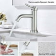 thumbnail image 2 of Grifo mezclador para lavabo de acero inoxidable cepillado mate, 2 of 4